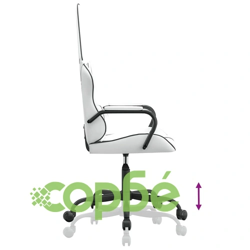 Масажен гейминг стол, черно и бяло, изкуствена кожа ➤ топ цена ➤ sorbe.bg