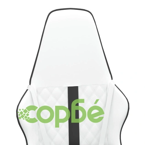 Масажен гейминг стол, черно и бяло, изкуствена кожа ➤ топ цена ➤ sorbe.bg