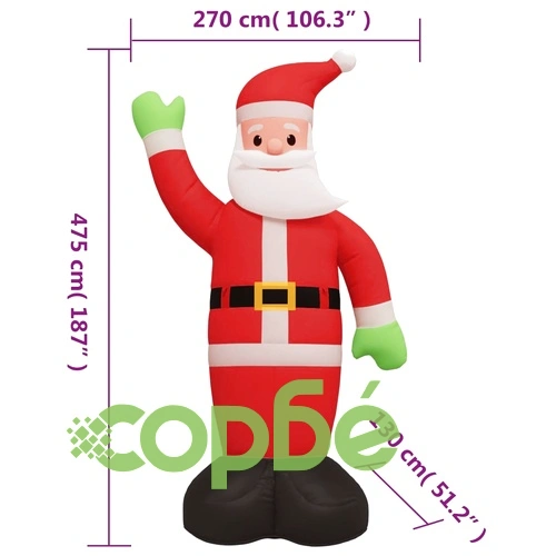 Надуваем Дядо Коледа с LED 475 см ➤ топ цена ➤ sorbe.bg