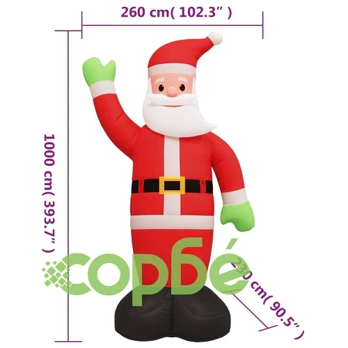 Надуваем Дядо Коледа с LED 1000 см ➤ топ цена ➤ sorbe.bg