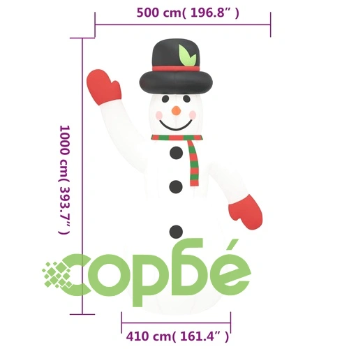 Надуваем снежен човек с LED 1000 см ➤ топ цена ➤ sorbe.bg