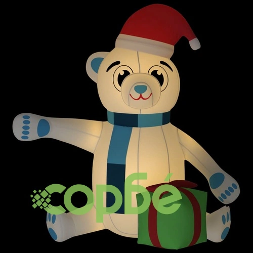 Надуваемо коледно мече с LED 240 см ➤ топ цена ➤ sorbe.bg