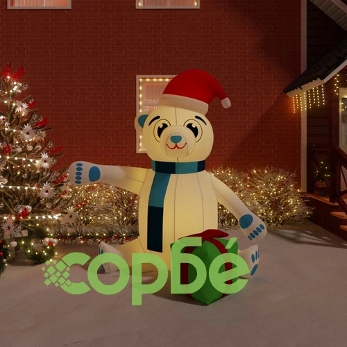 Надуваемо коледно мече с LED 240 см ➤ топ цена ➤ sorbe.bg