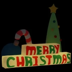 Надуваема украса Merry Christmas с LED 197 см