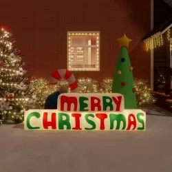 Надуваема украса Merry Christmas с LED 197 см