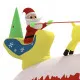 Коледна надуваема украса Дядо Коледа и северни елени LED 145 см