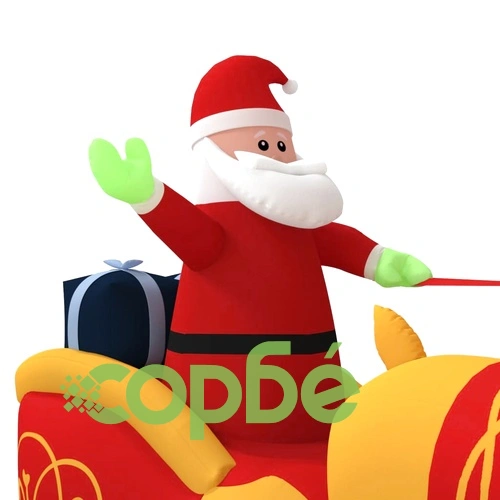 Коледна надуваема украса Дядо Коледа и северни елени LED 130 см ➤ топ цена ➤ sorbe.bg