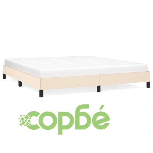 Рамка за легло без матрак, кремава, 160x200 см, плат ➤ топ цена ➤ sorbe.bg