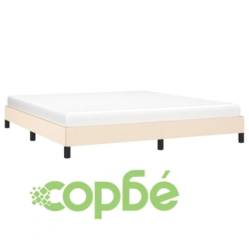 Рамка за легло без матрак, кремава, 160x200 см, плат ➤ топ цена ➤ sorbe.bg