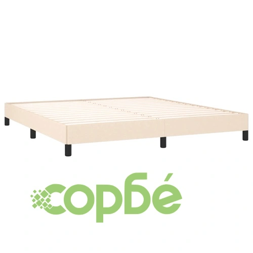 Рамка за легло без матрак, кремава, 160x200 см, плат ➤ топ цена ➤ sorbe.bg