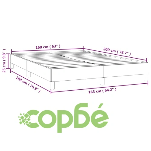 Рамка за легло без матрак, кремава, 160x200 см, плат ➤ топ цена ➤ sorbe.bg