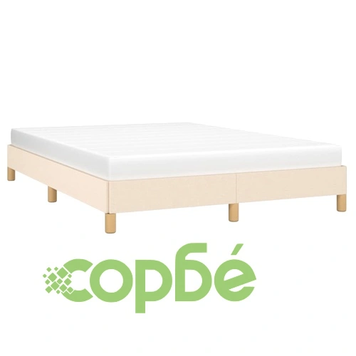 Рамка за легло без матрак, кремава, 140x190 см, плат ➤ топ цена ➤ sorbe.bg