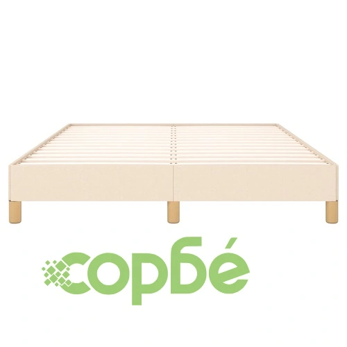 Рамка за легло без матрак, кремава, 140x190 см, плат ➤ топ цена ➤ sorbe.bg