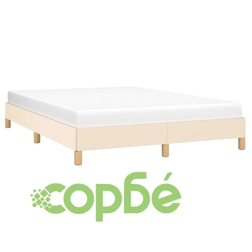 Рамка за легло без матрак, кремава, 160x200 см, плат ➤ топ цена ➤ sorbe.bg