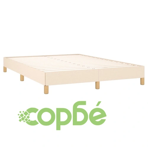 Рамка за легло без матрак, кремава, 160x200 см, плат ➤ топ цена ➤ sorbe.bg