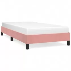 Рамка за легло, розова, 90x200 см, кадифе