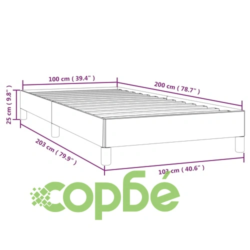 Рамка за легло без матрак, черна, 100x200 см, кадифе ➤ топ цена ➤ sorbe.bg