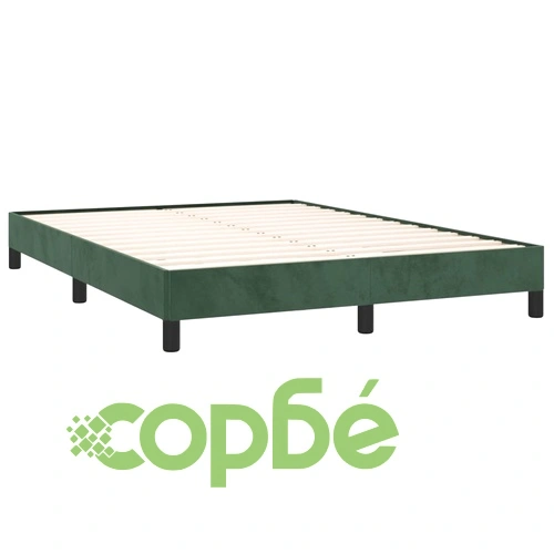 Рамка за легло без матрак, тъмнозелена, 140x190 см, кадифе ➤ топ цена ➤ sorbe.bg