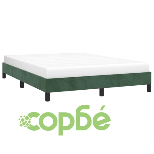 Рамка за легло без матрак, тъмнозелена, 140x190 см, кадифе ➤ топ цена ➤ sorbe.bg