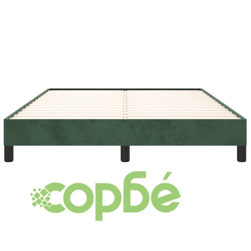 Рамка за легло без матрак, тъмнозелена, 140x190 см, кадифе ➤ топ цена ➤ sorbe.bg