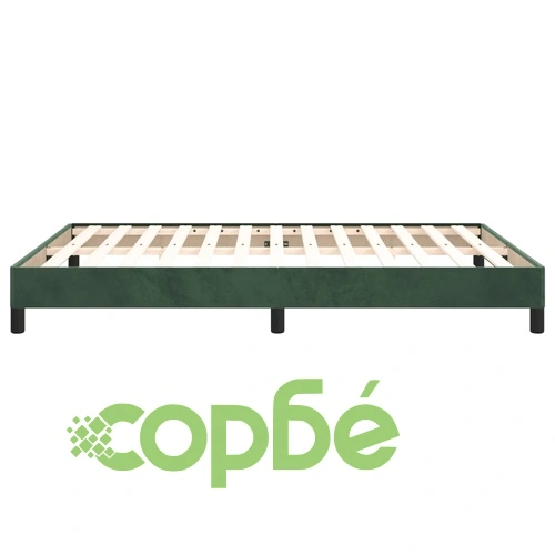 Рамка за легло без матрак, тъмнозелена, 140x190 см, кадифе ➤ топ цена ➤ sorbe.bg
