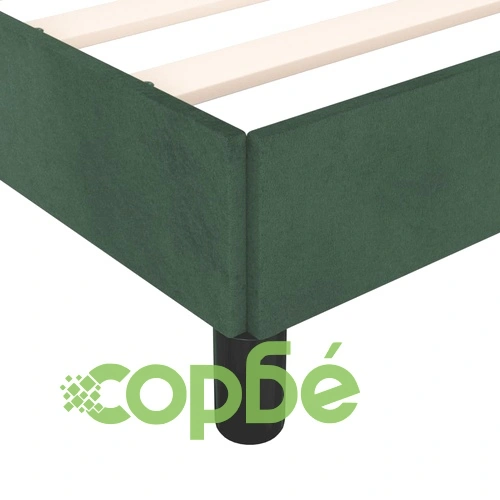 Рамка за легло без матрак, тъмнозелена, 140x190 см, кадифе ➤ топ цена ➤ sorbe.bg