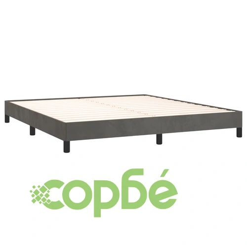 Рамка за легло без матрак, тъмносива, 160x200 см, кадифе ➤ топ цена ➤ sorbe.bg