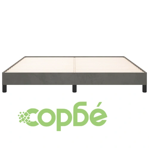 Рамка за легло без матрак, тъмносива, 160x200 см, кадифе ➤ топ цена ➤ sorbe.bg