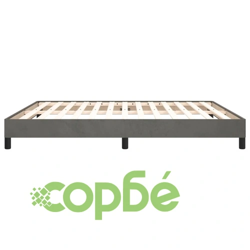 Рамка за легло без матрак, тъмносива, 160x200 см, кадифе ➤ топ цена ➤ sorbe.bg