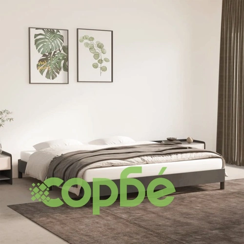 Рамка за легло без матрак, тъмносива, 160x200 см, кадифе ➤ топ цена ➤ sorbe.bg