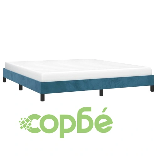 Рамка за легло без матрак, тъмносиня, 160x200 см, кадифе ➤ топ цена ➤ sorbe.bg