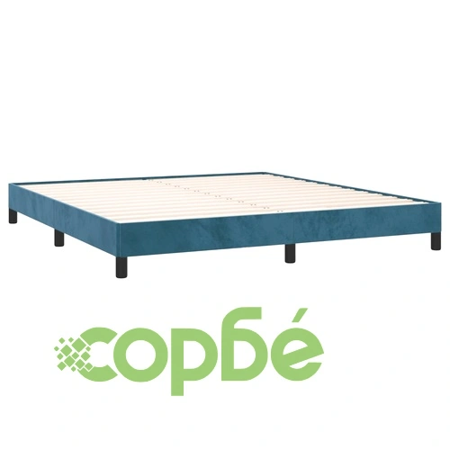 Рамка за легло без матрак, тъмносиня, 160x200 см, кадифе ➤ топ цена ➤ sorbe.bg