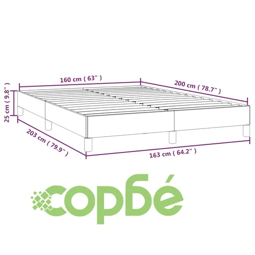 Рамка за легло без матрак, тъмносиня, 160x200 см, кадифе ➤ топ цена ➤ sorbe.bg