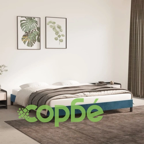 Рамка за легло без матрак, тъмносиня, 160x200 см, кадифе ➤ топ цена ➤ sorbe.bg