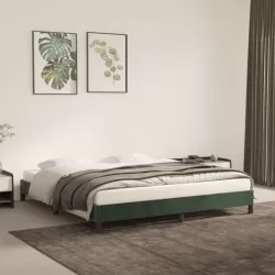 Рамка за легло, тъмнозелена, 180x200 см, кадифе
