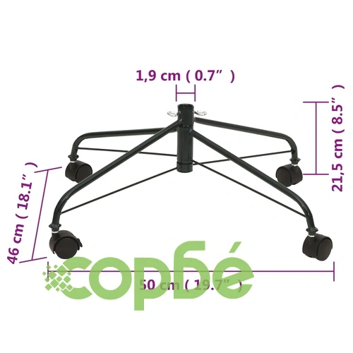 Поставка за коледна елха с колелца 50x46x21,5 см ➤ топ цена ➤ sorbe.bg