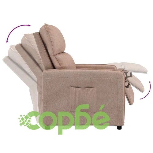 Реклайнер стол, таупе, микрофибърен текстил ➤ топ цена ➤ sorbe.bg