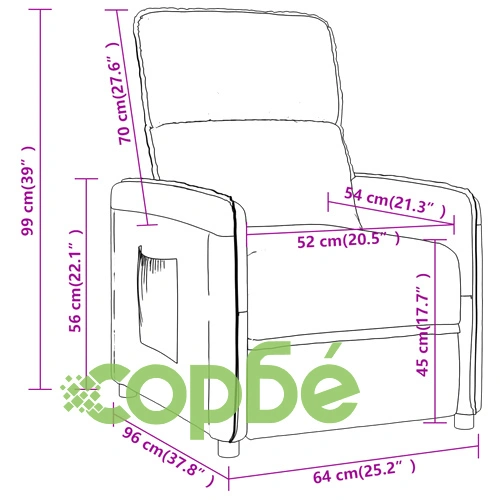 реклайнер стол, тъмносив, микрофибърен текстил ➤ топ цена ➤ sorbe.bg