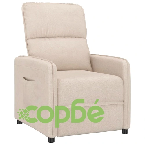 Реклайнер стол, кремав, микрофибърен текстил ➤ топ цена ➤ sorbe.bg