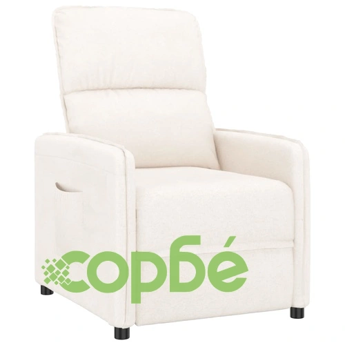 Реклайнер стол, бежов, микрофибърен текстил ➤ топ цена ➤ sorbe.bg