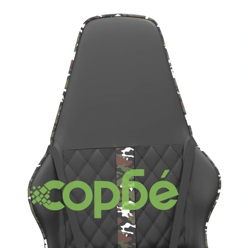 Масажен гейминг стол, черно и камуфлаж, изкуствена кожа ➤ топ цена ➤ sorbe.bg