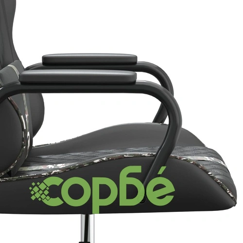 Масажен гейминг стол, черно и камуфлаж, изкуствена кожа ➤ топ цена ➤ sorbe.bg