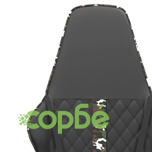 Масажен гейминг стол, черно и камуфлаж, изкуствена кожа ➤ топ цена ➤ sorbe.bg