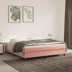 Матрак за легло с покет пружини розов 160x200x20 см кадифе