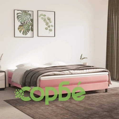 Матрак за легло с покет пружини розов 180x200x20 см кадифе ➤ топ цена ➤ sorbe.bg