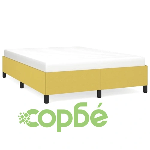 Рамка за легло без матрак, зелена, 140x190 см, плат ➤ топ цена ➤ sorbe.bg