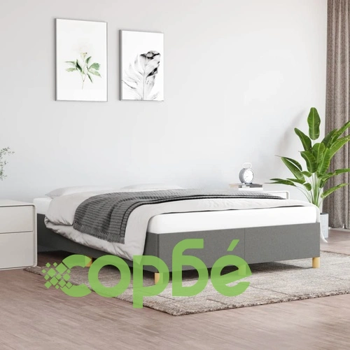 Рамка за легло без матрак, тъмносива, 140x190 см, плат ➤ топ цена ➤ sorbe.bg