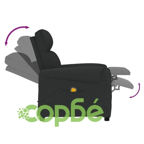 Масажен стол, черен, текстил ➤ топ цена ➤ sorbe.bg