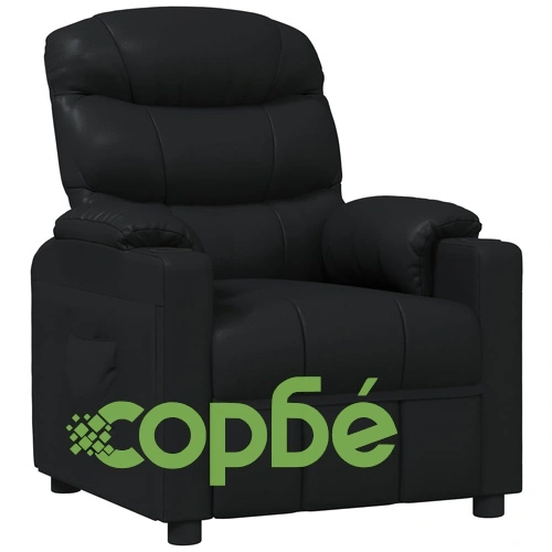 Реклайнер, черен, изкуствена кожа ➤ топ цена ➤ sorbe.bg