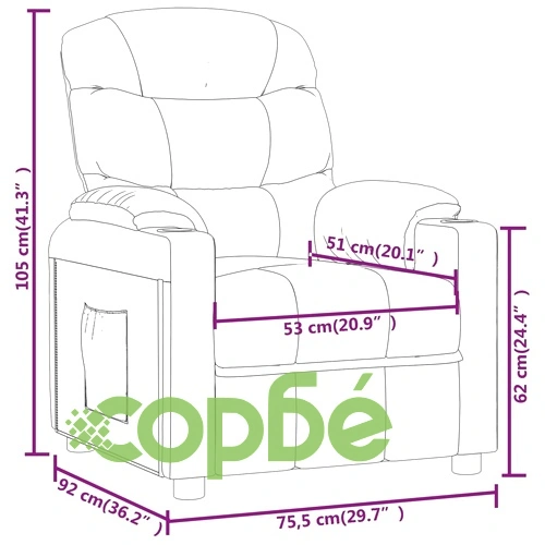 Реклайнер, черен, изкуствена кожа ➤ топ цена ➤ sorbe.bg